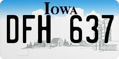 IA license plate DFH637