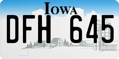 IA license plate DFH645