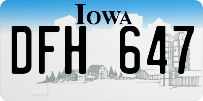 IA license plate DFH647