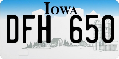 IA license plate DFH650