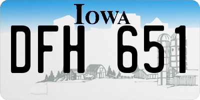 IA license plate DFH651