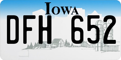 IA license plate DFH652