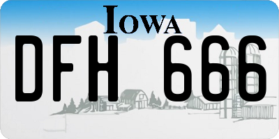 IA license plate DFH666