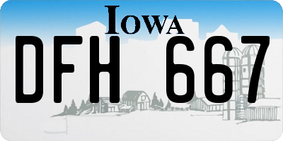 IA license plate DFH667