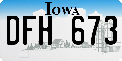IA license plate DFH673