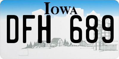 IA license plate DFH689