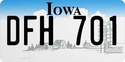 IA license plate DFH701