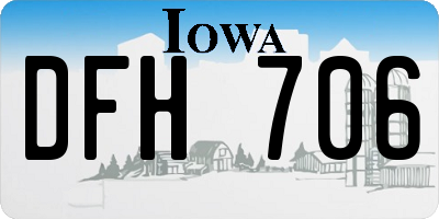 IA license plate DFH706