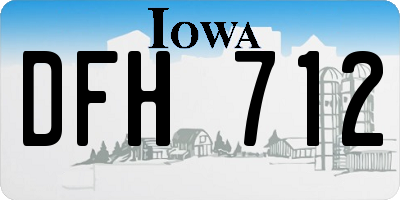 IA license plate DFH712