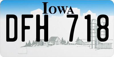 IA license plate DFH718