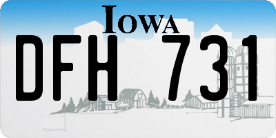 IA license plate DFH731