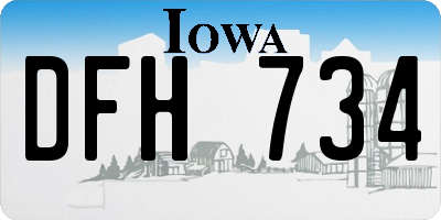 IA license plate DFH734