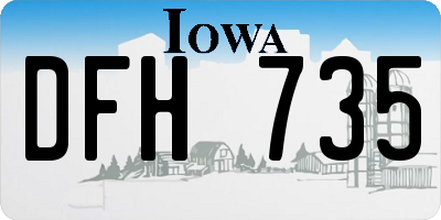 IA license plate DFH735