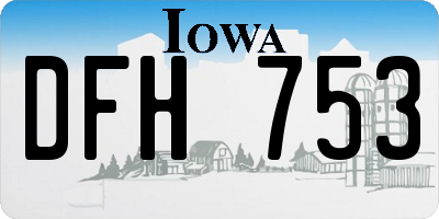 IA license plate DFH753