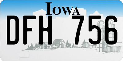 IA license plate DFH756