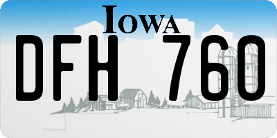 IA license plate DFH760