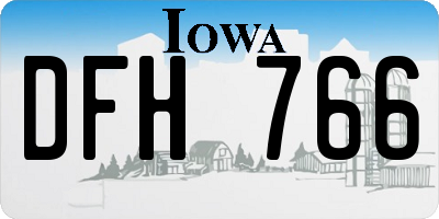 IA license plate DFH766