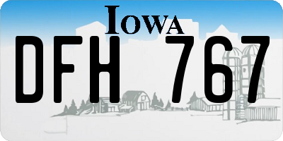 IA license plate DFH767