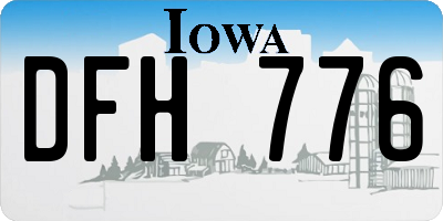 IA license plate DFH776