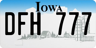 IA license plate DFH777