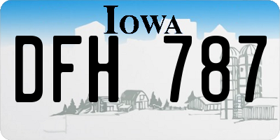 IA license plate DFH787