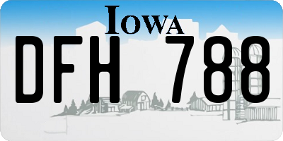IA license plate DFH788