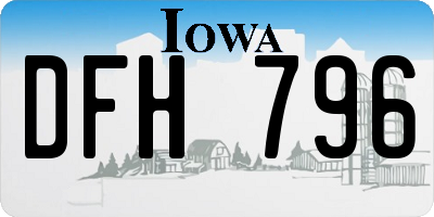 IA license plate DFH796