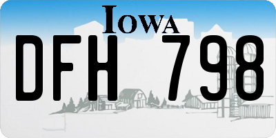 IA license plate DFH798