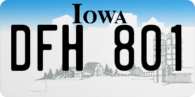 IA license plate DFH801