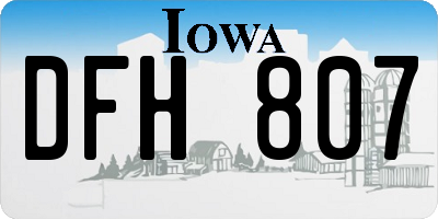 IA license plate DFH807