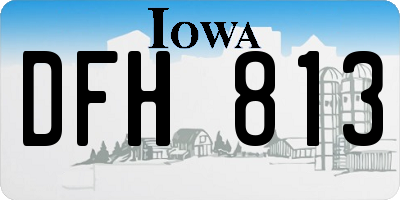 IA license plate DFH813
