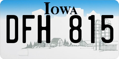 IA license plate DFH815