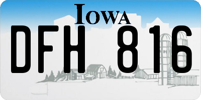 IA license plate DFH816