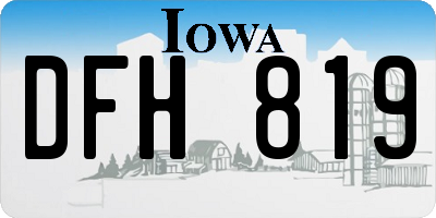 IA license plate DFH819