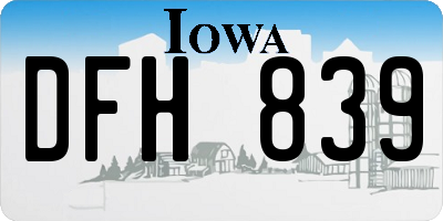 IA license plate DFH839