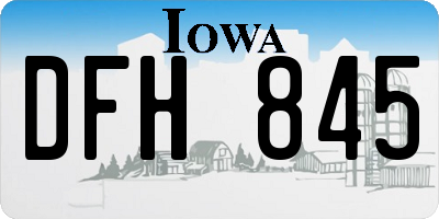 IA license plate DFH845