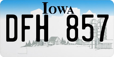 IA license plate DFH857