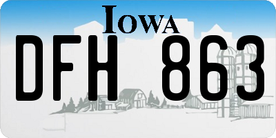 IA license plate DFH863