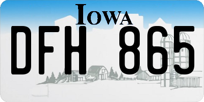 IA license plate DFH865
