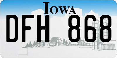 IA license plate DFH868
