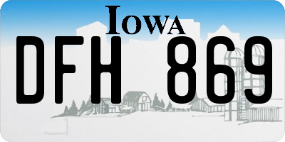 IA license plate DFH869
