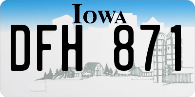 IA license plate DFH871