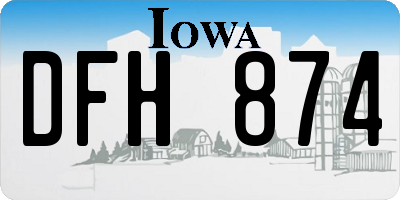 IA license plate DFH874