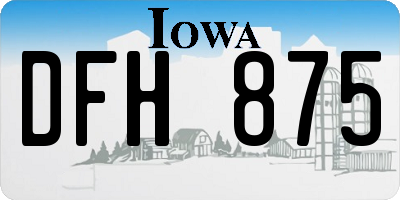 IA license plate DFH875