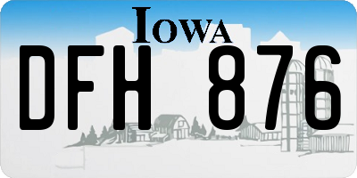 IA license plate DFH876