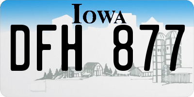 IA license plate DFH877
