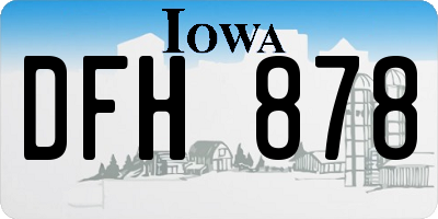 IA license plate DFH878