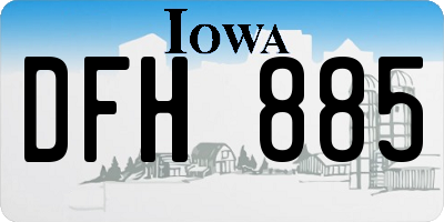 IA license plate DFH885