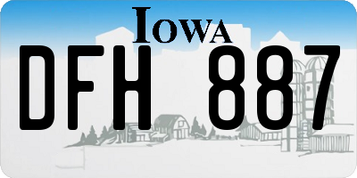 IA license plate DFH887