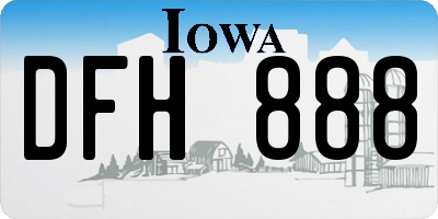 IA license plate DFH888